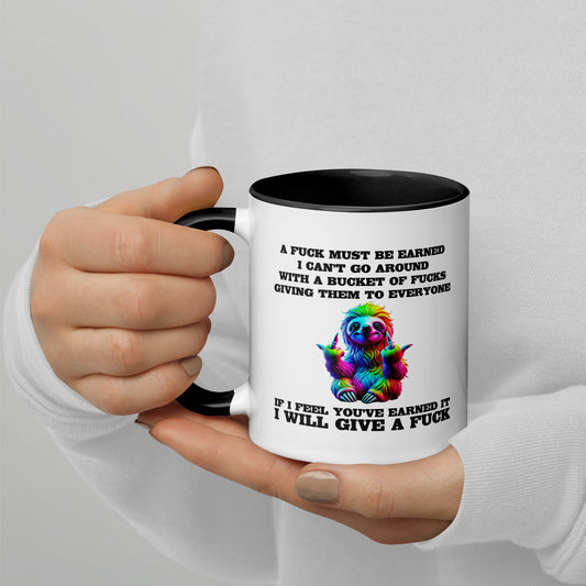 Earned My F*ck - Tasse mit farbiger Innenseite