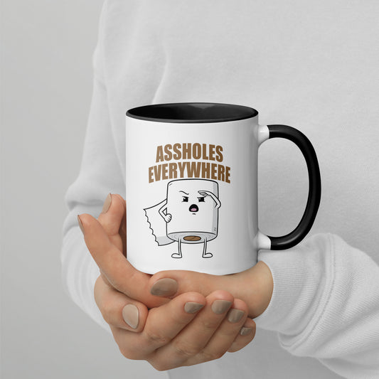 Assholes Everywhere - Tasse mit farbiger Innenseite