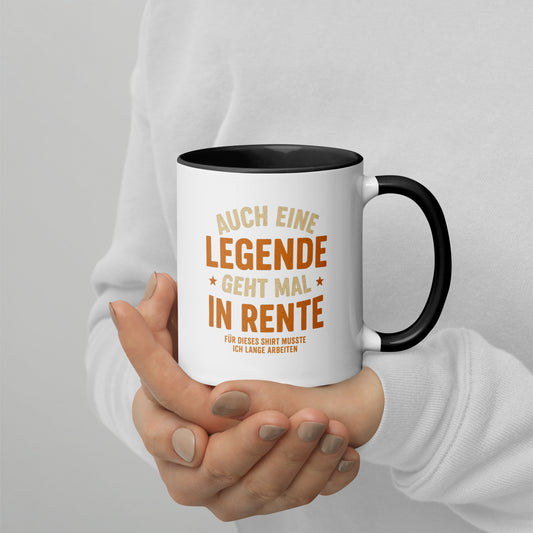 Auch eine Legende geht mal in Rente - Tasse mit farbiger Innenseite