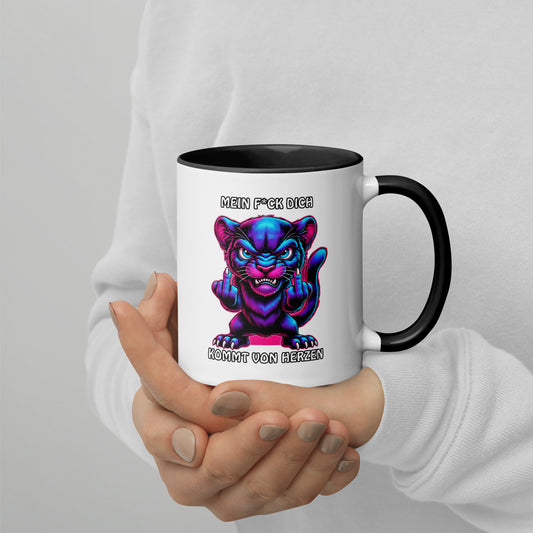 Furia – Mein F*ck Dich kommt von Herzen - Tasse mit farbiger Innenseite