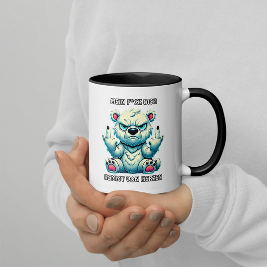 Brummo – Mein F*ck Dich kommt von Herzen - Tasse mit farbiger Innenseite