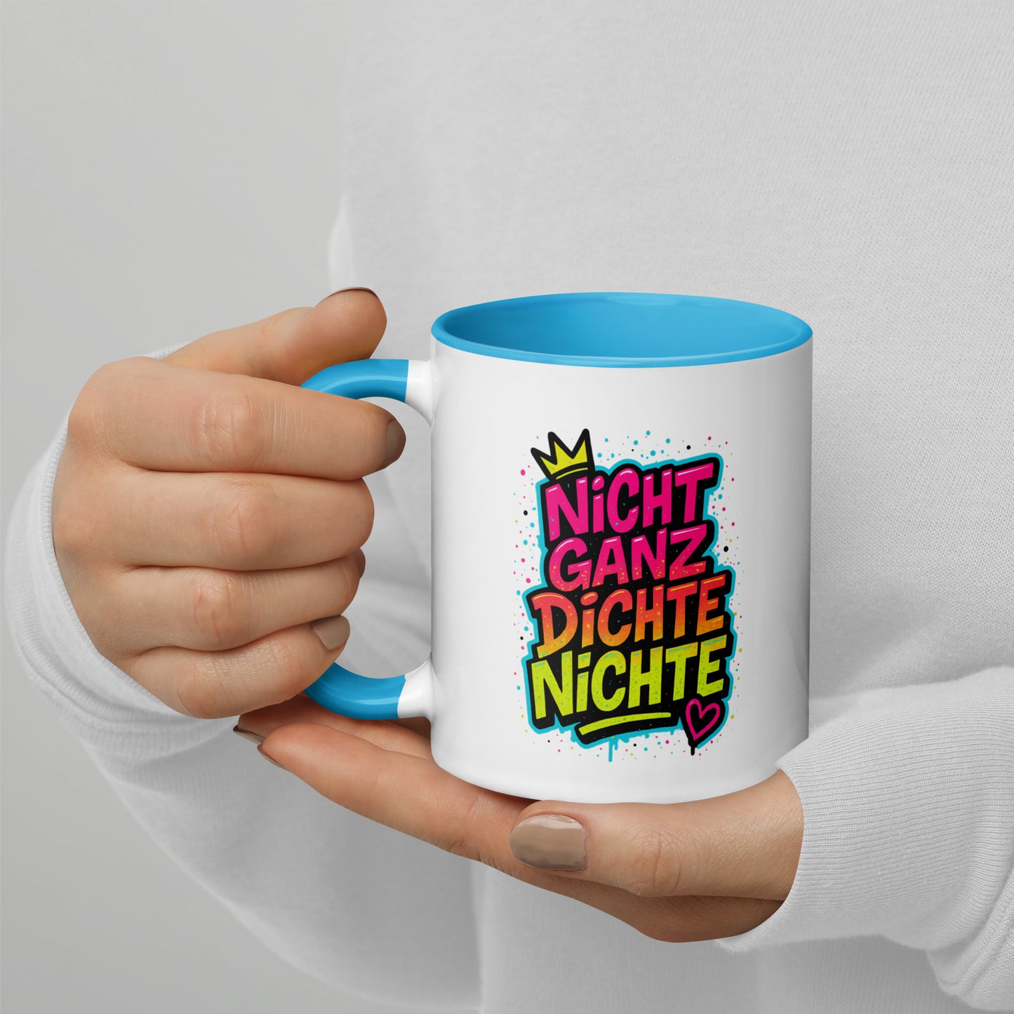 Nicht ganz dichte Nichte - Tasse mit farbiger Innenseite