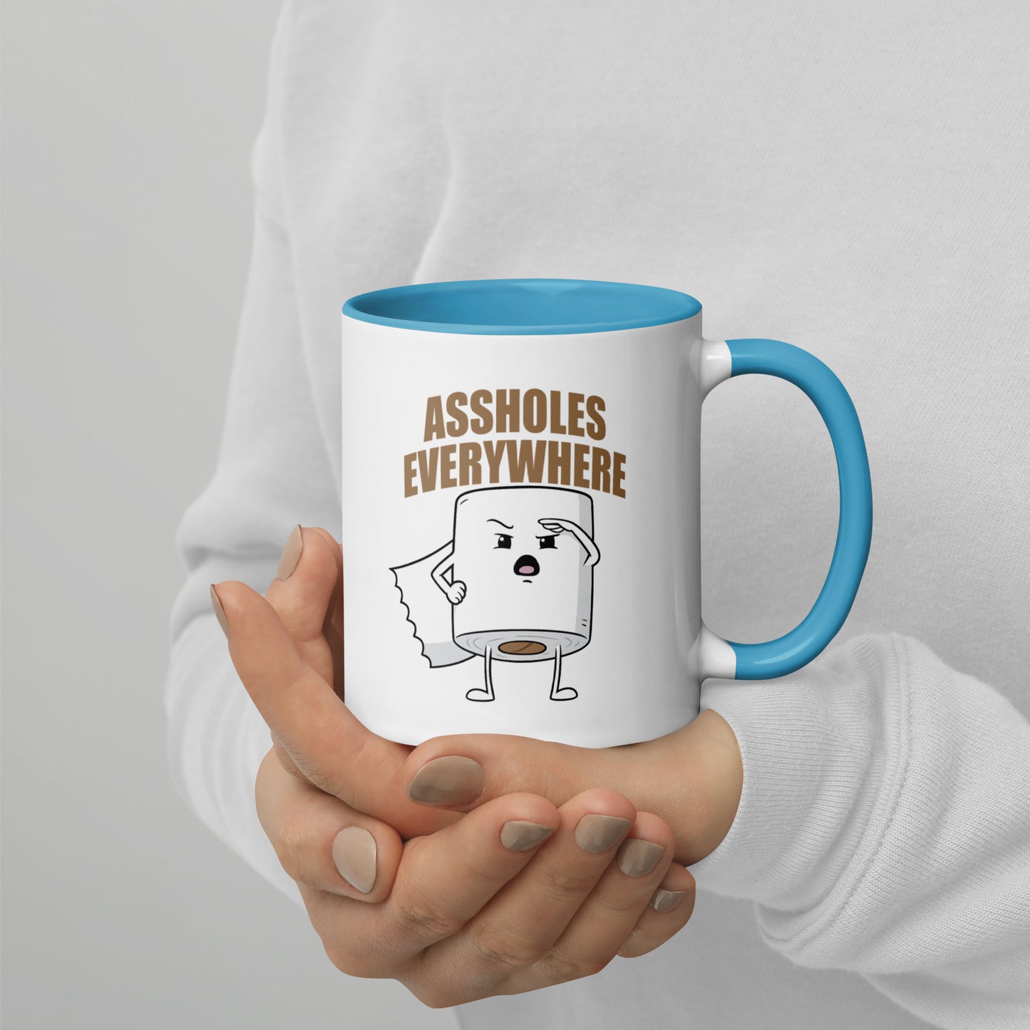 Assholes Everywhere - Tasse mit farbiger Innenseite