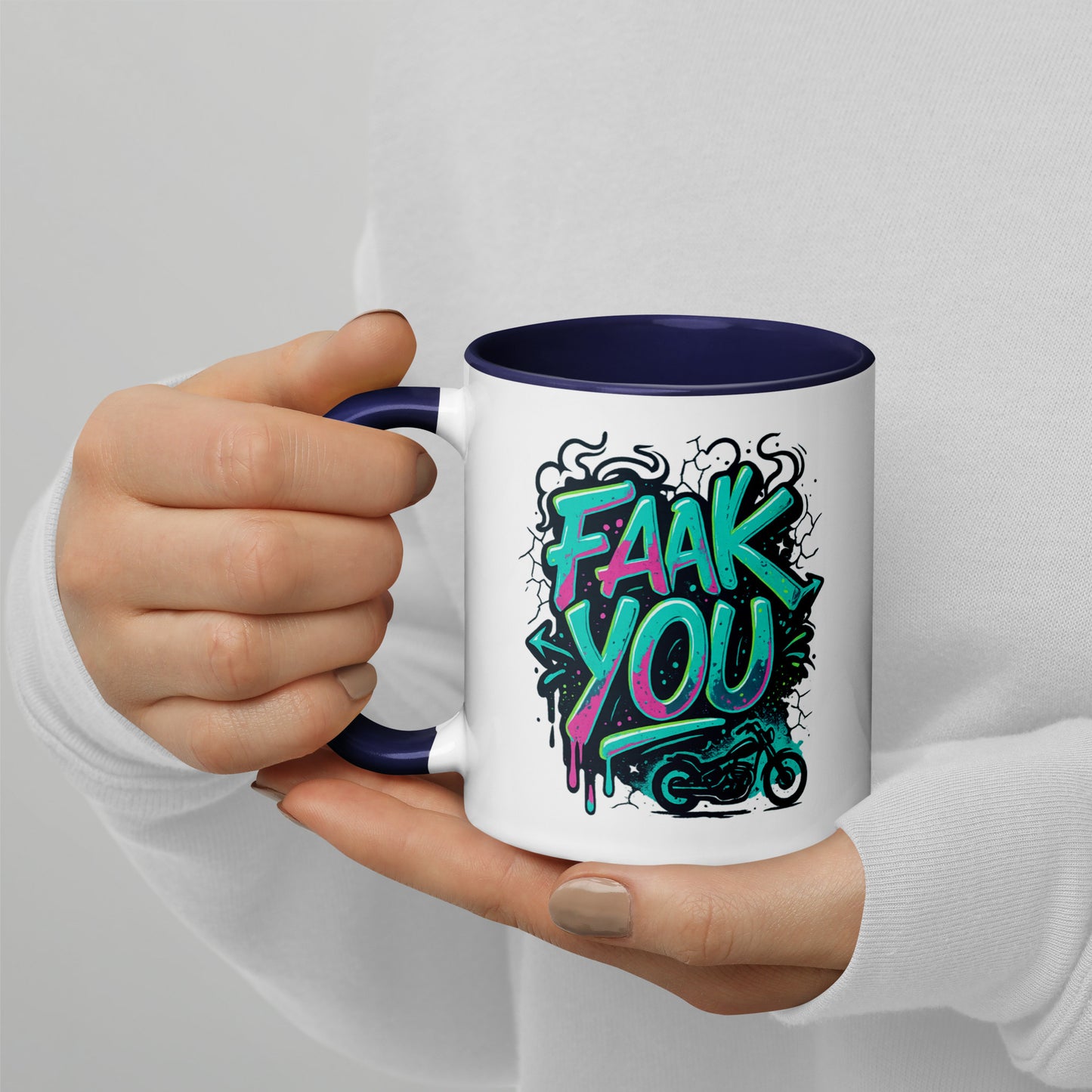 FAAK YOU - Tasse mit farbiger Innenseite