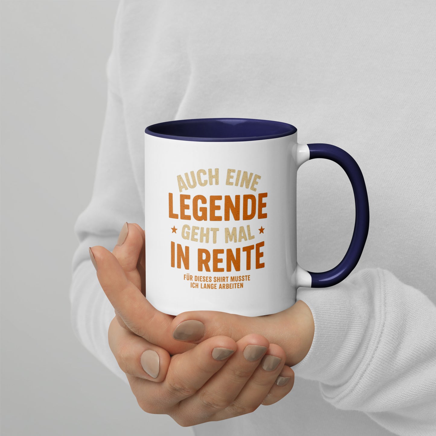 Auch eine Legende geht mal in Rente - Tasse mit farbiger Innenseite