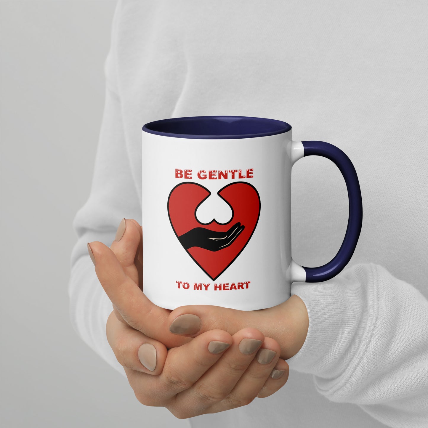 Be gentle - Tasse mit farbiger Innenseite