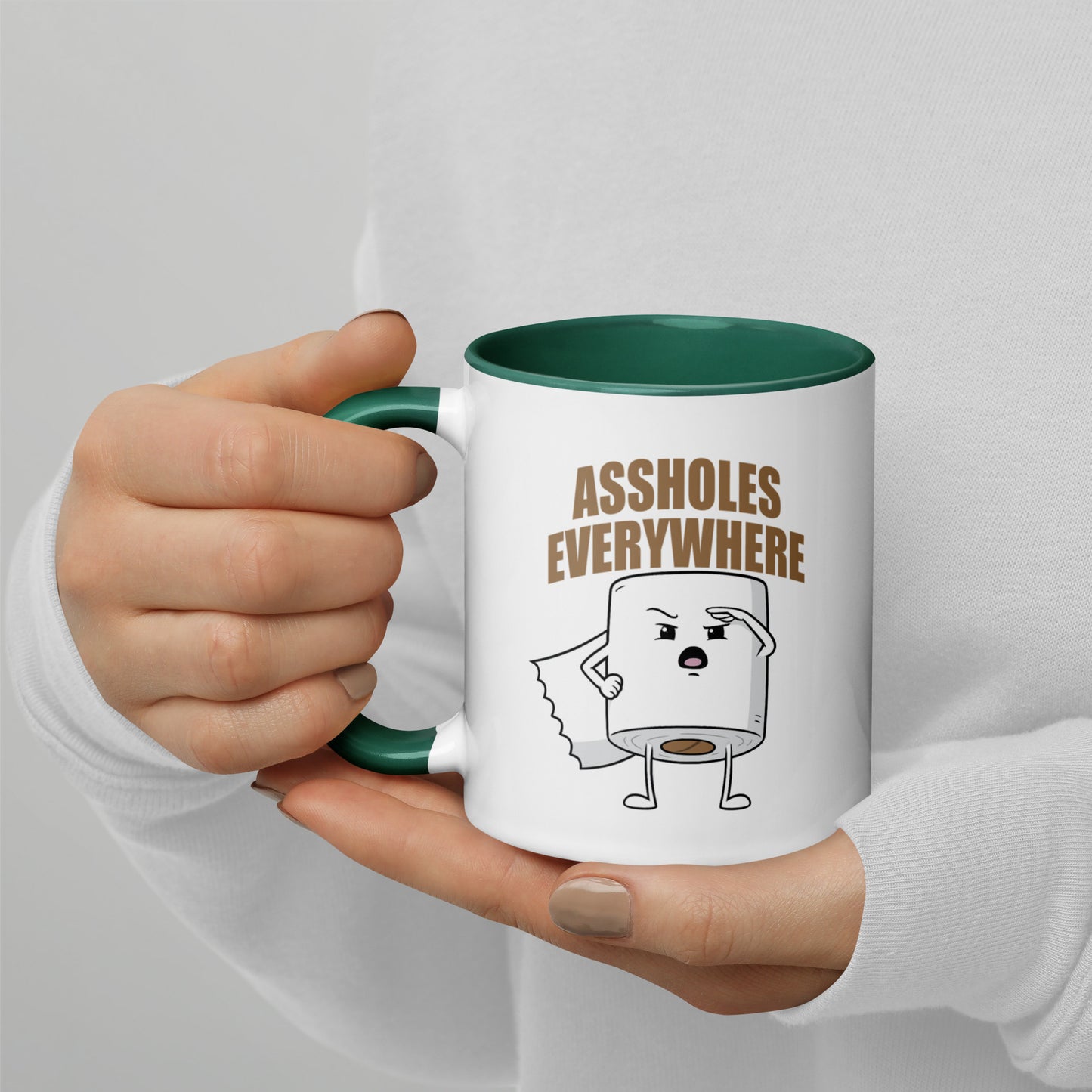 Assholes Everywhere - Tasse mit farbiger Innenseite