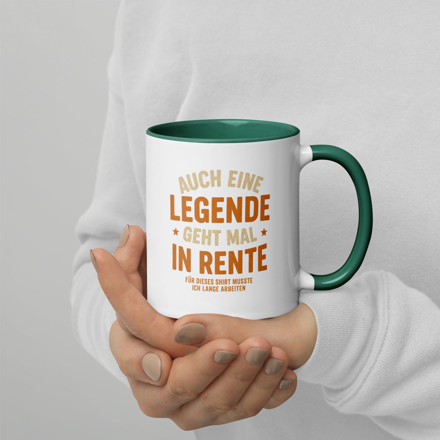 Auch eine Legende geht mal in Rente - Tasse mit farbiger Innenseite