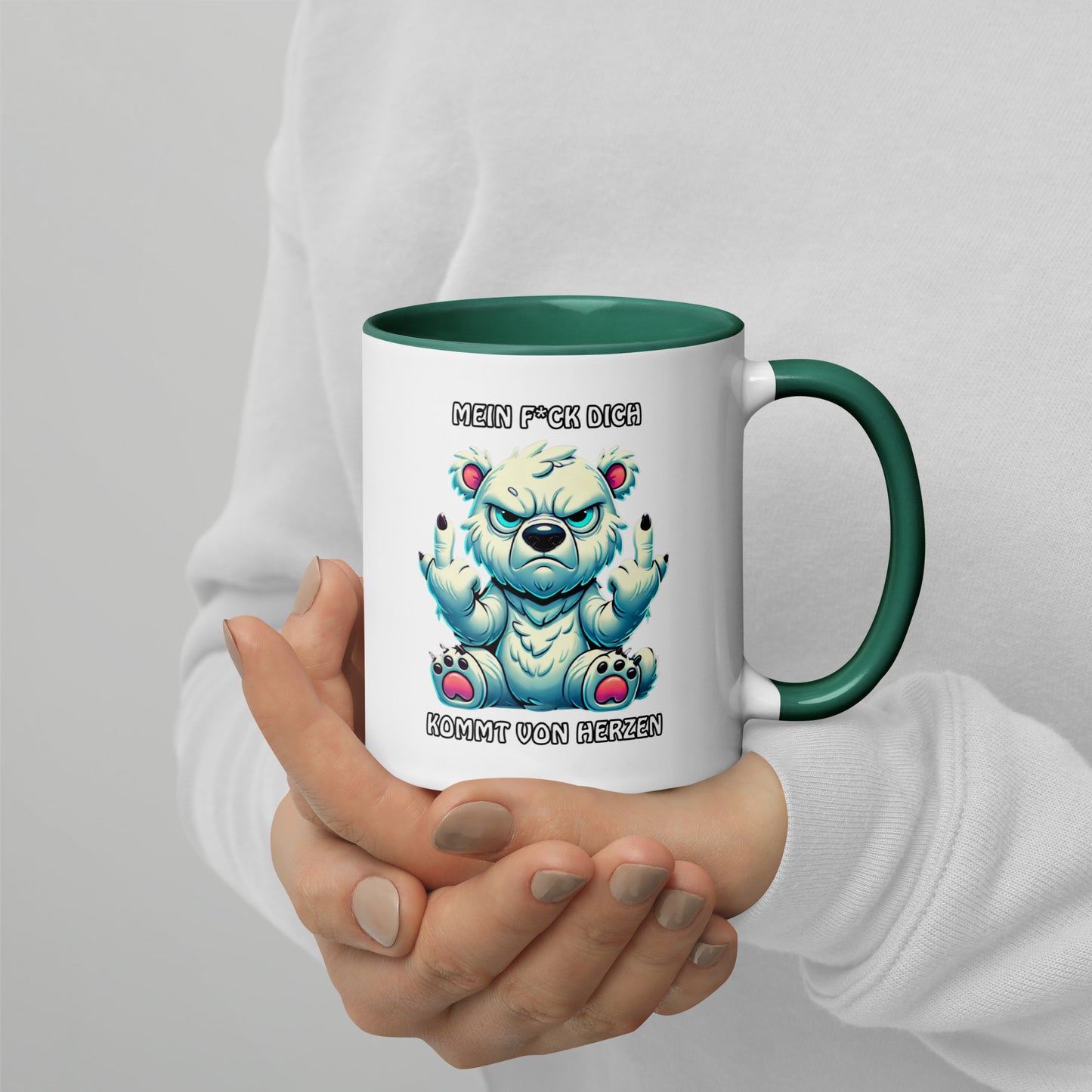 Brummo – Mein F*ck Dich kommt von Herzen - Tasse mit farbiger Innenseite