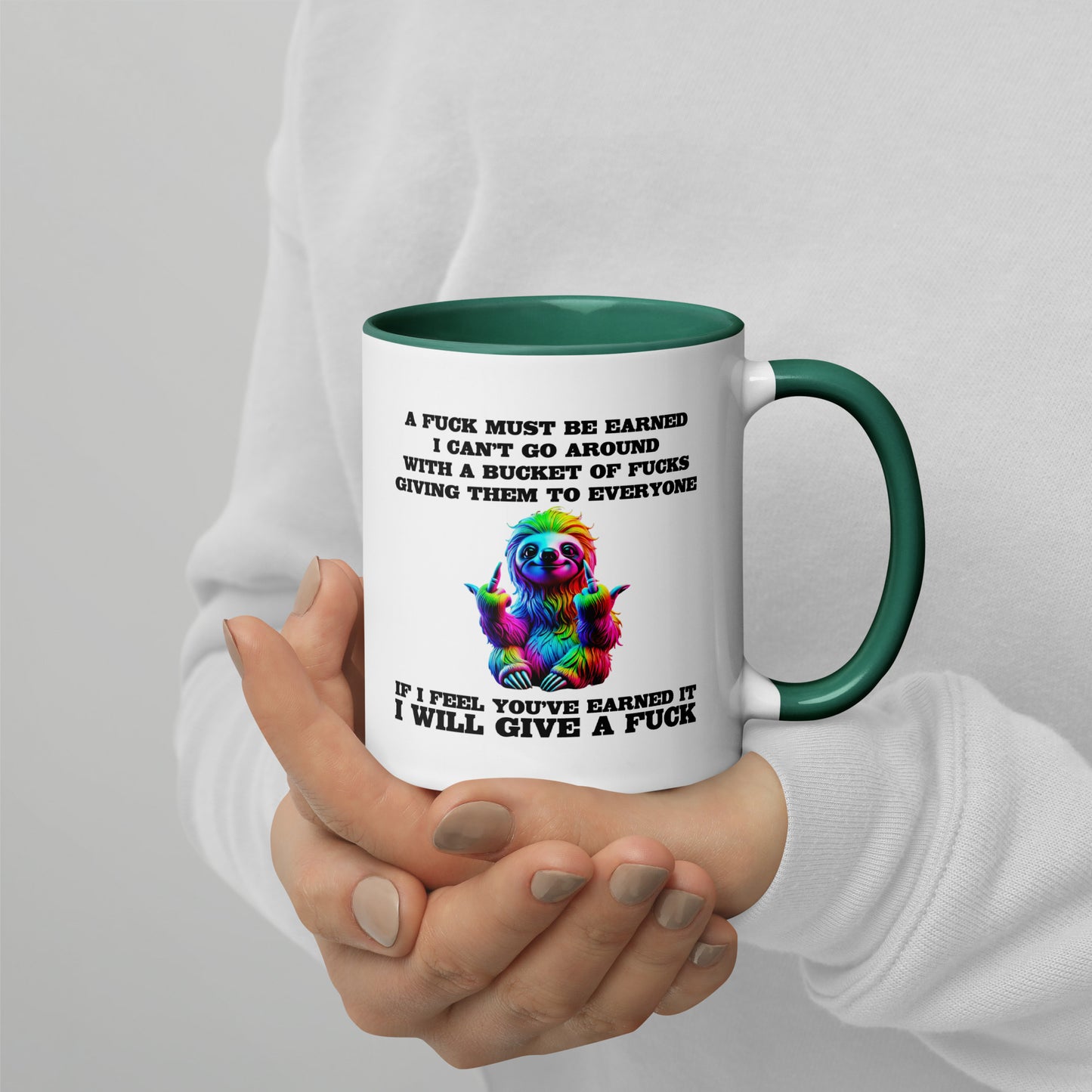 Earned My F*ck - Tasse mit farbiger Innenseite