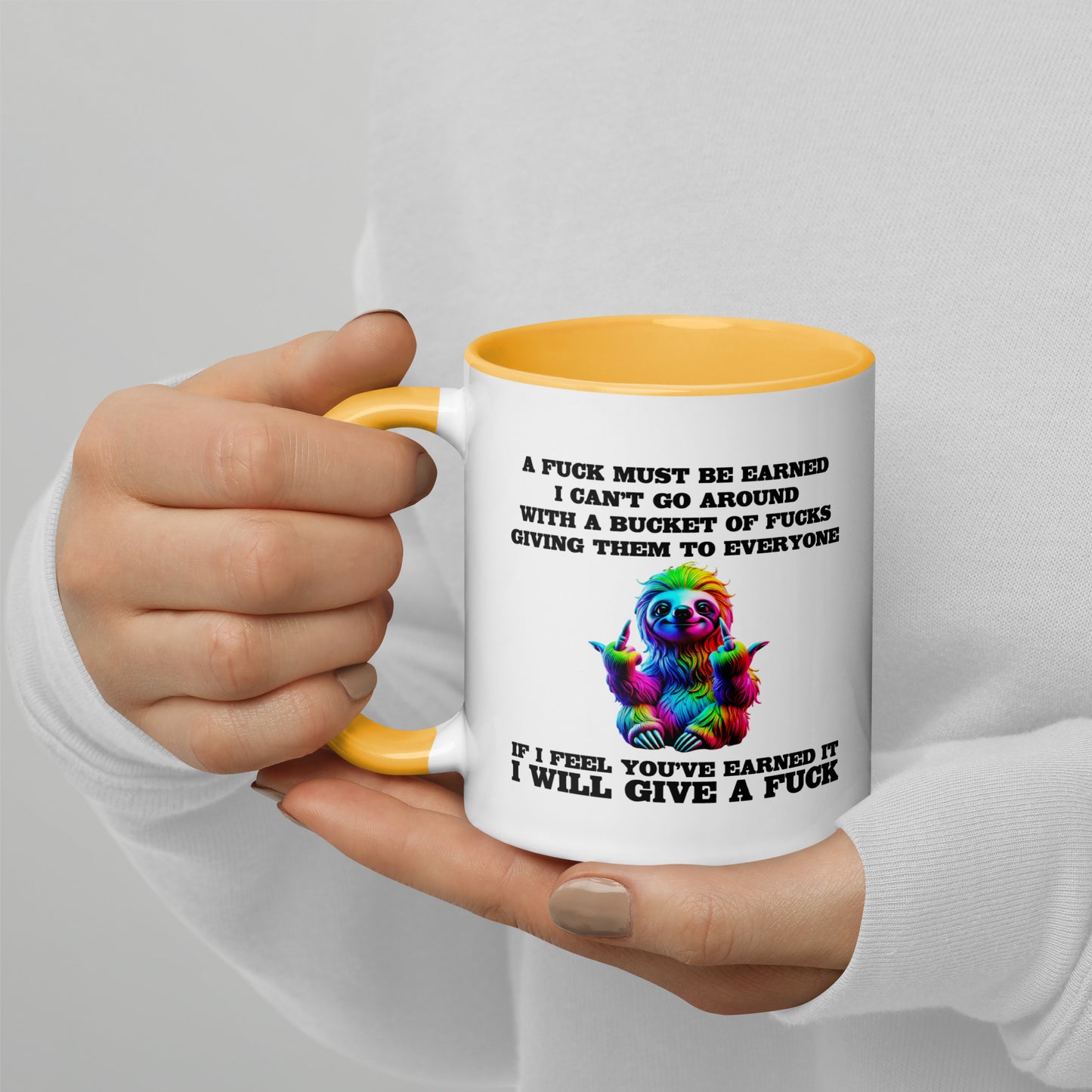 Earned My F*ck - Tasse mit farbiger Innenseite