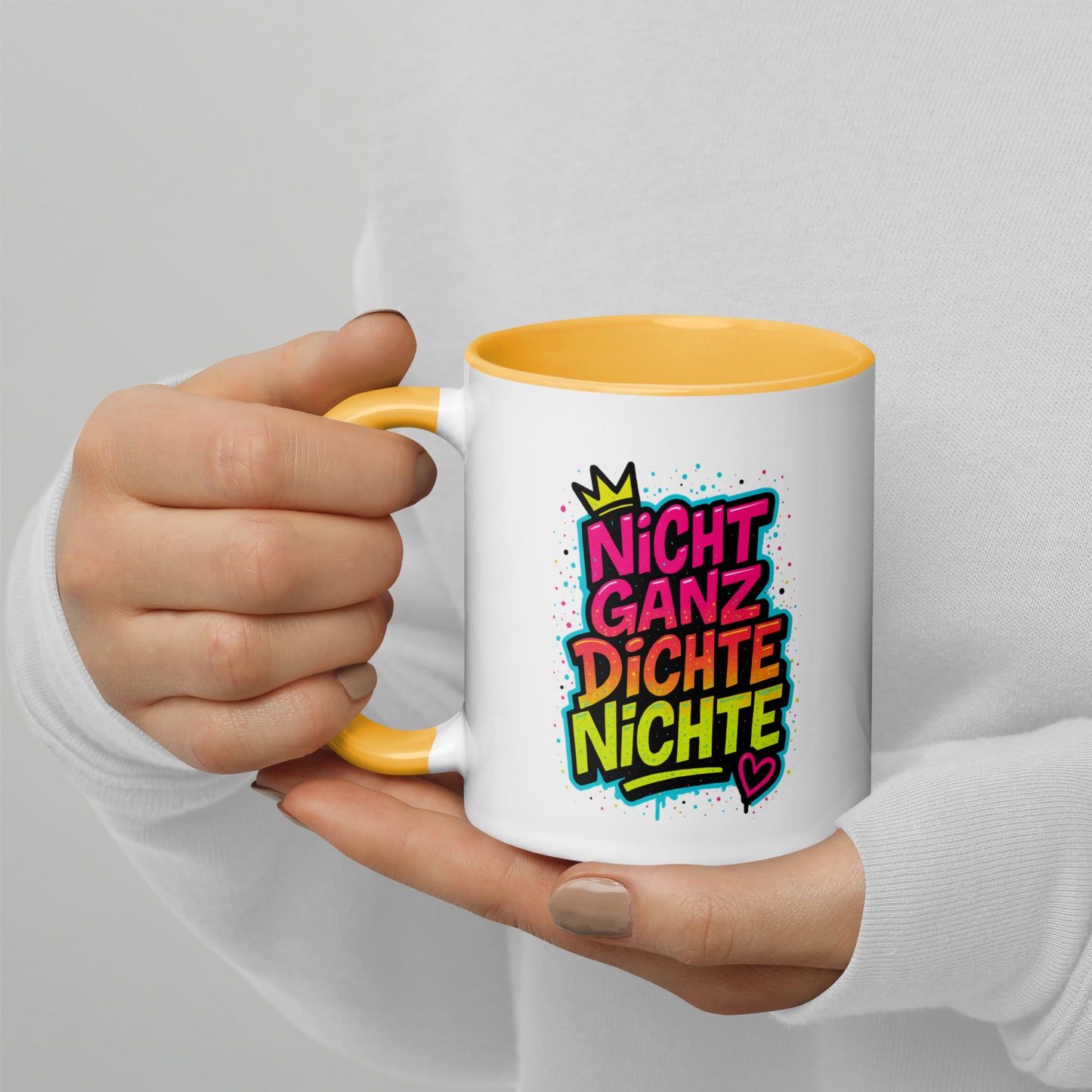 Nicht ganz dichte Nichte - Tasse mit farbiger Innenseite