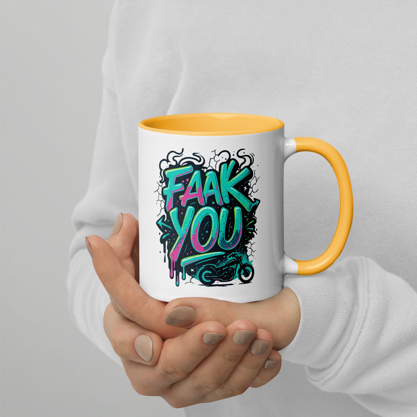FAAK YOU - Tasse mit farbiger Innenseite