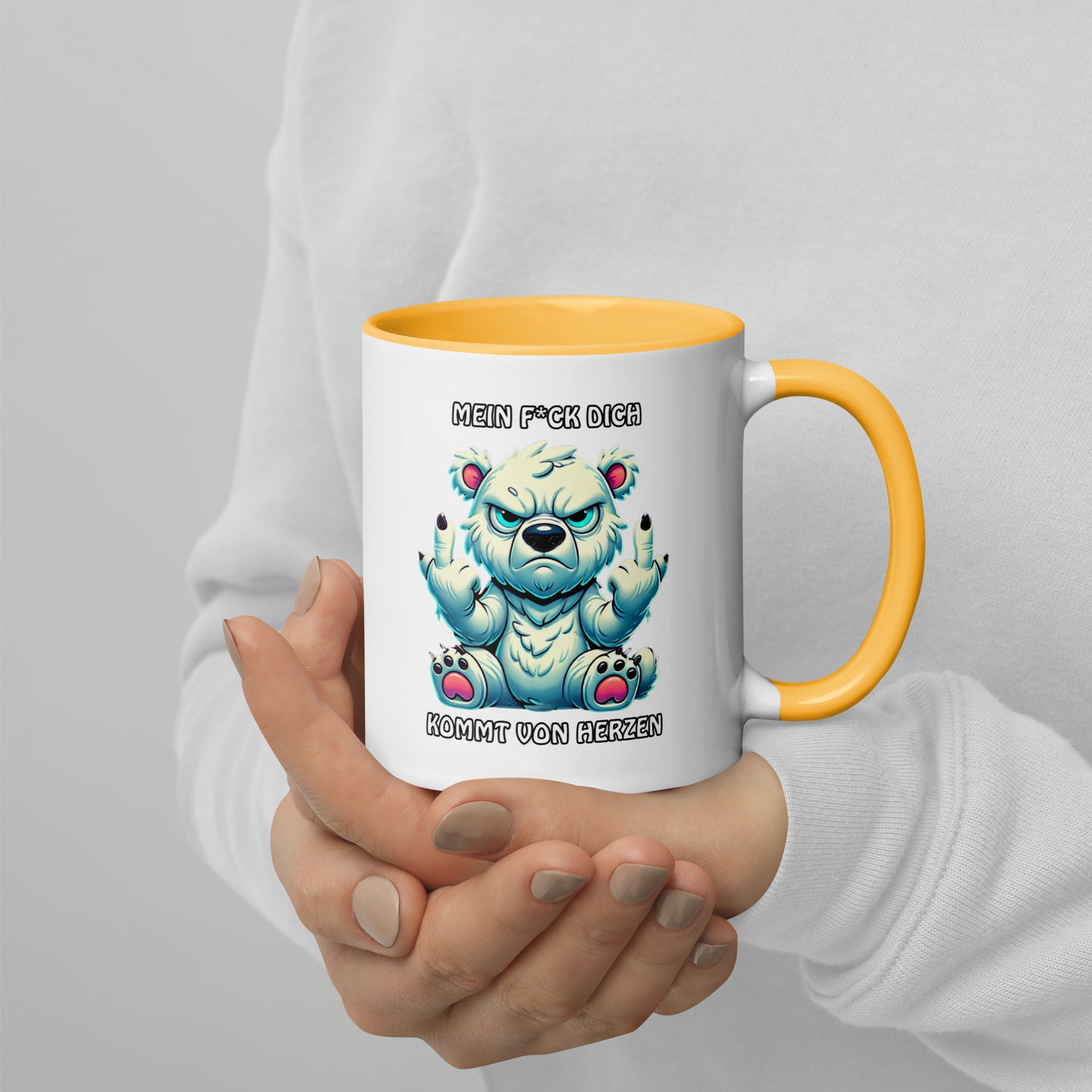 Brummo – Mein F*ck Dich kommt von Herzen - Tasse mit farbiger Innenseite