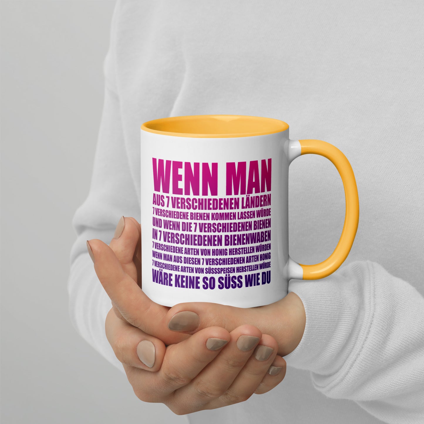 Wenn man - Tasse mit farbiger Innenseite