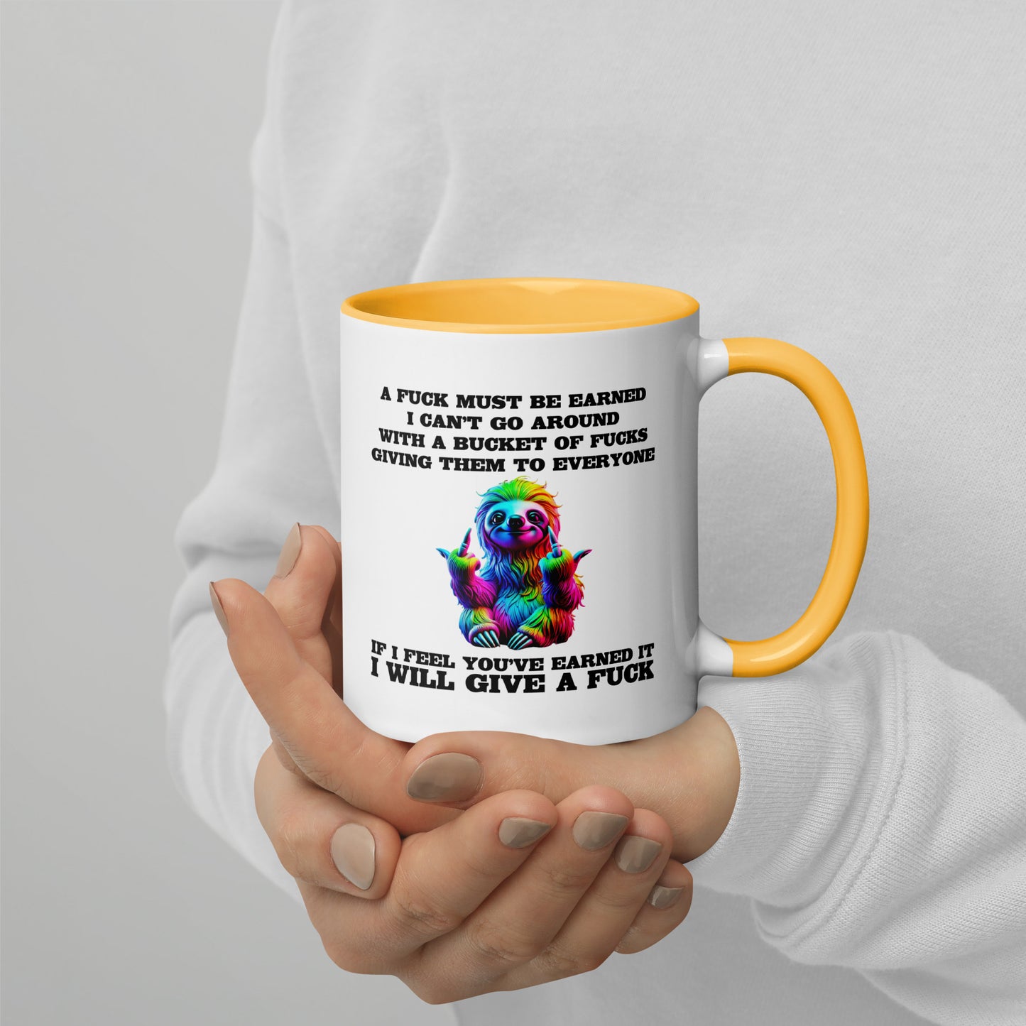 Earned My F*ck - Tasse mit farbiger Innenseite