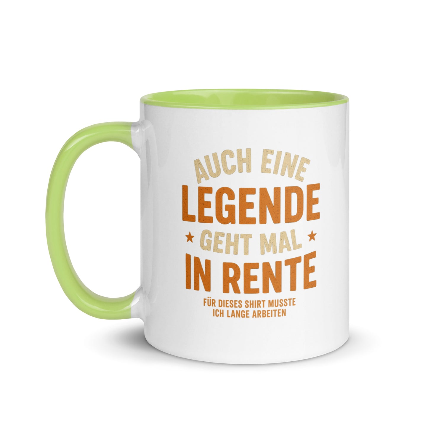 Auch eine Legende geht mal in Rente - Tasse mit farbiger Innenseite