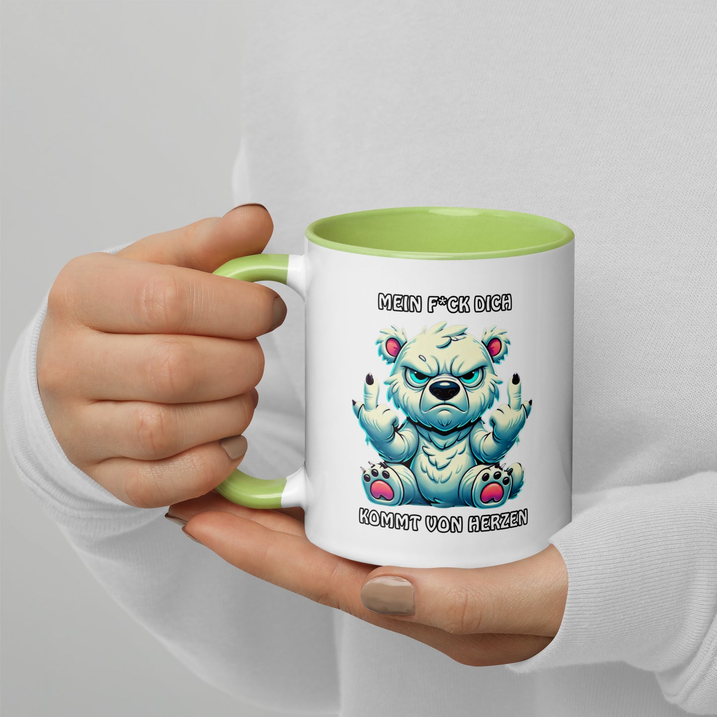 Brummo – Mein F*ck Dich kommt von Herzen - Tasse mit farbiger Innenseite
