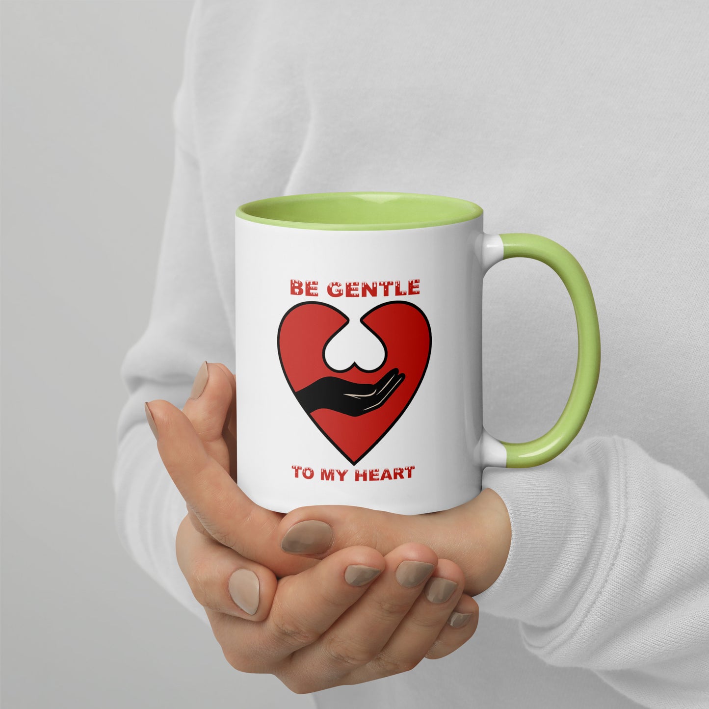 Be gentle - Tasse mit farbiger Innenseite