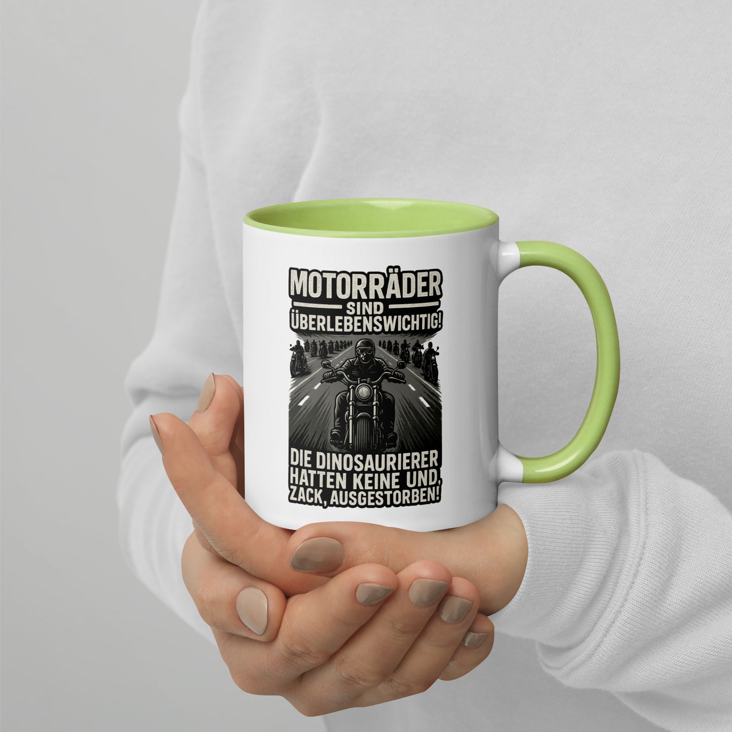 Motorräder sind überlebenswichtig – Biker Tasse mit farbiger Innenseite