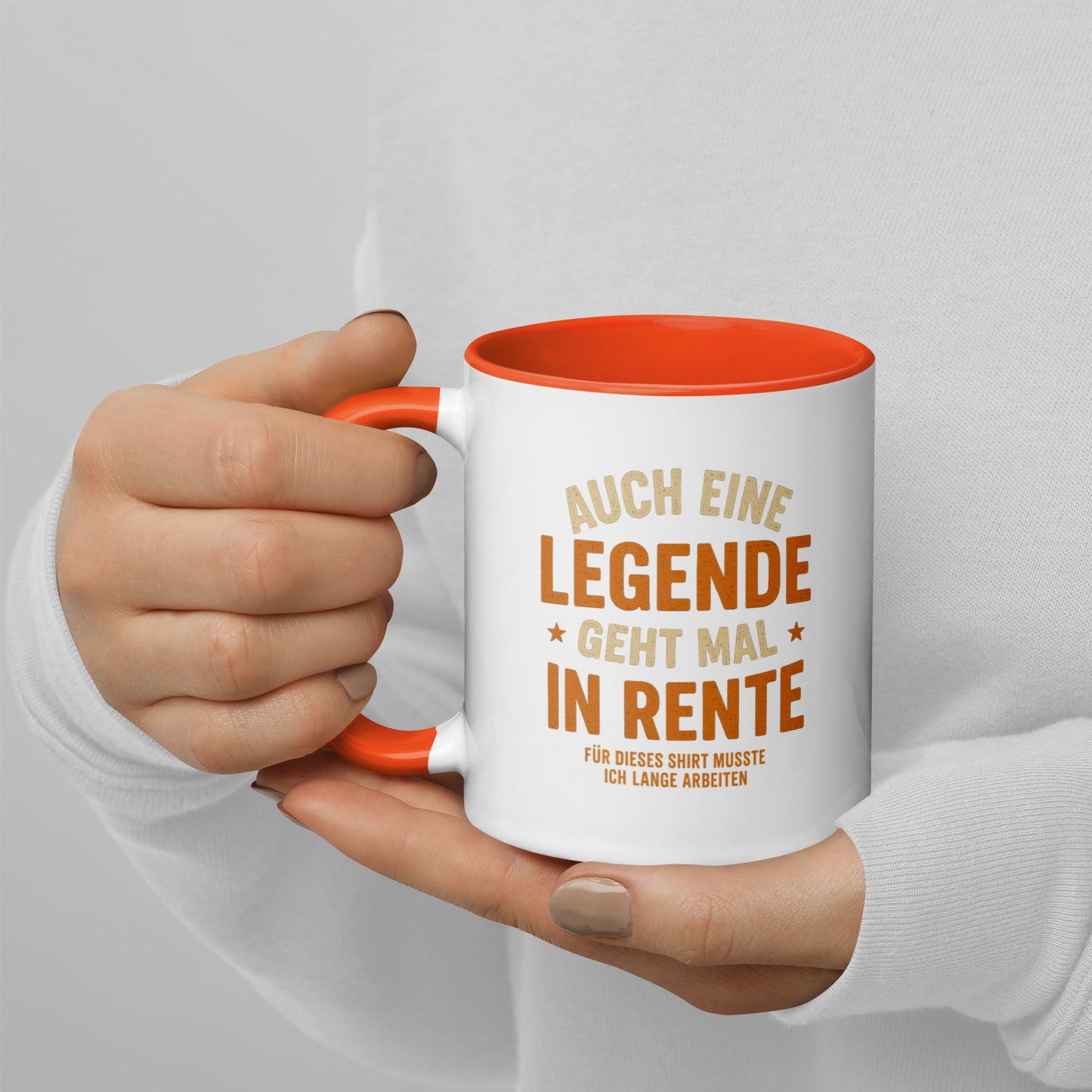 Auch eine Legende geht mal in Rente - Tasse mit farbiger Innenseite