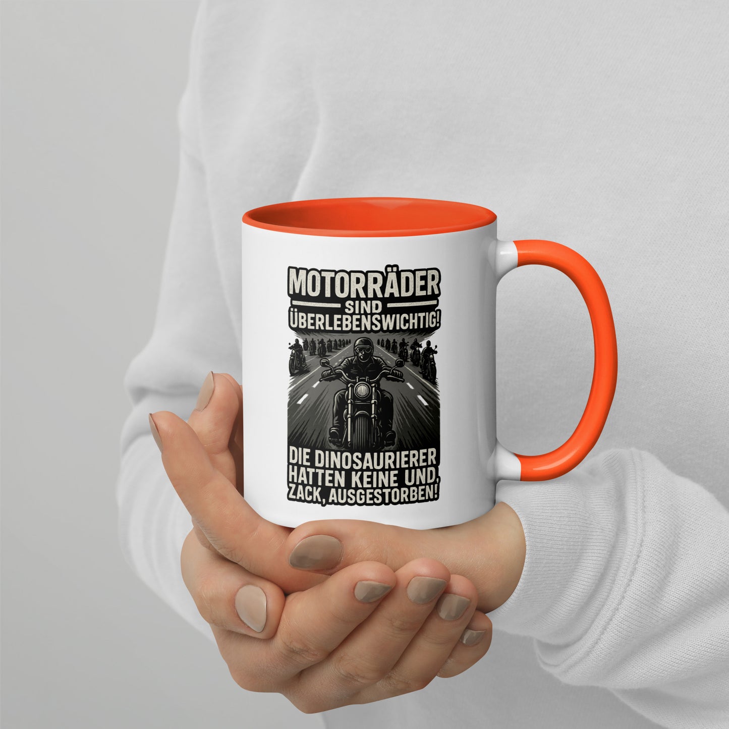 Motorräder sind überlebenswichtig – Biker Tasse mit farbiger Innenseite