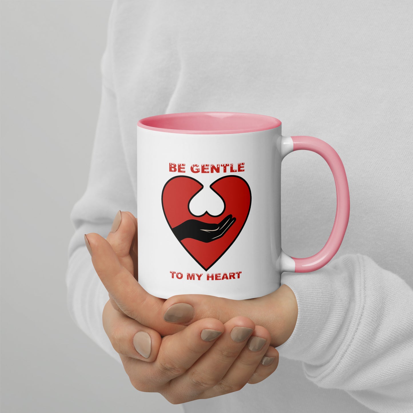 Be gentle - Tasse mit farbiger Innenseite