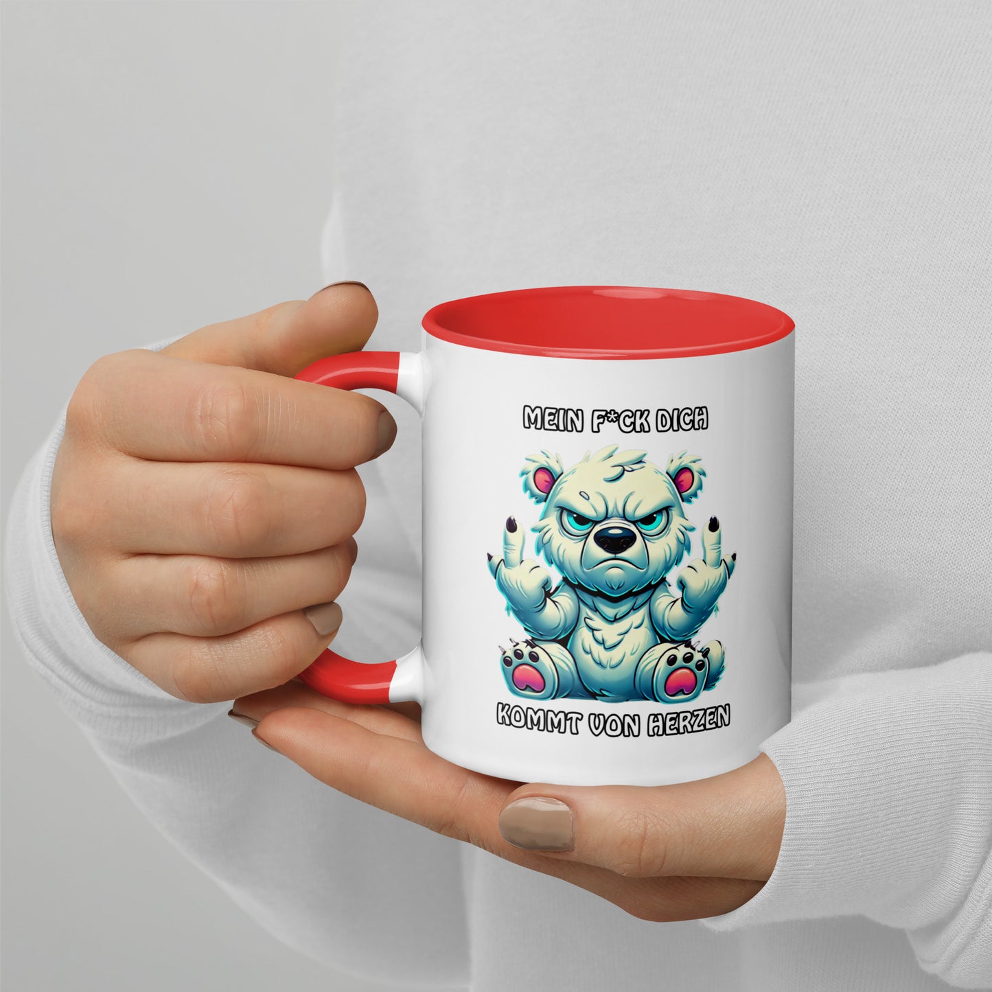 Brummo – Mein F*ck Dich kommt von Herzen - Tasse mit farbiger Innenseite