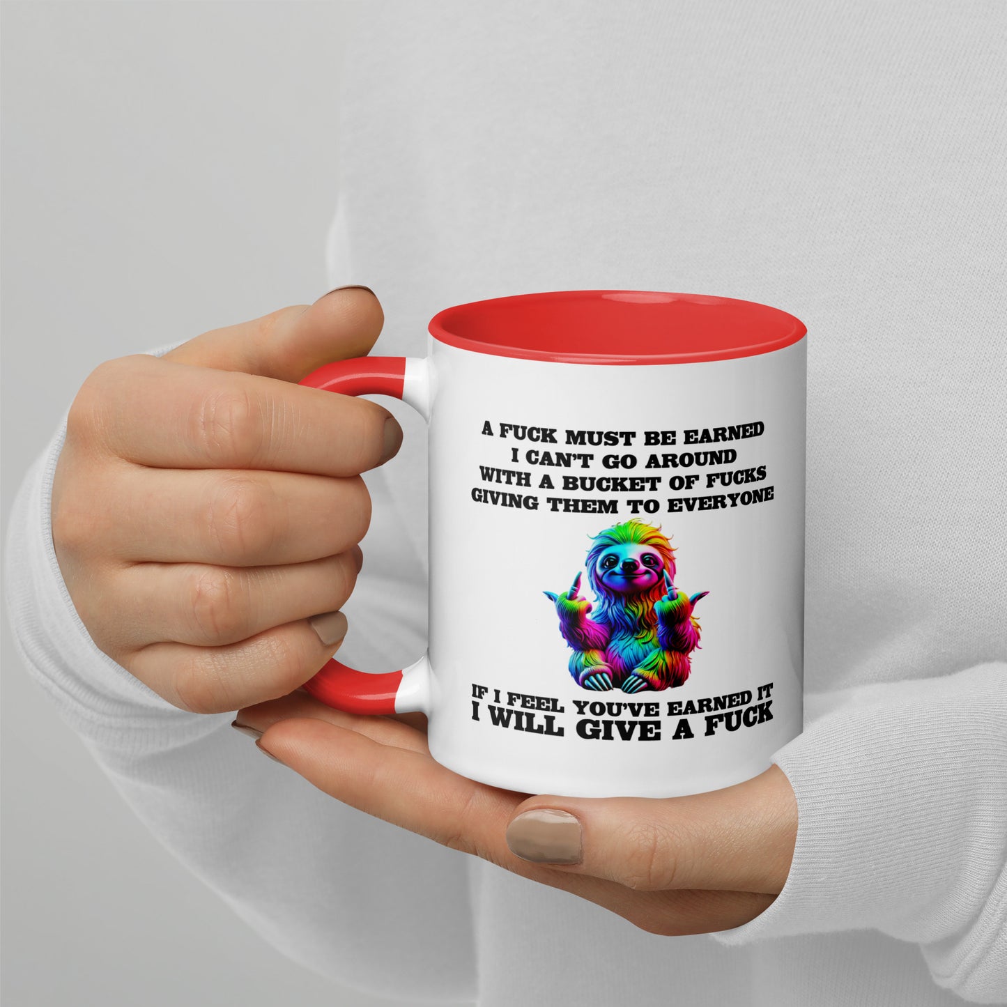 Earned My F*ck - Tasse mit farbiger Innenseite