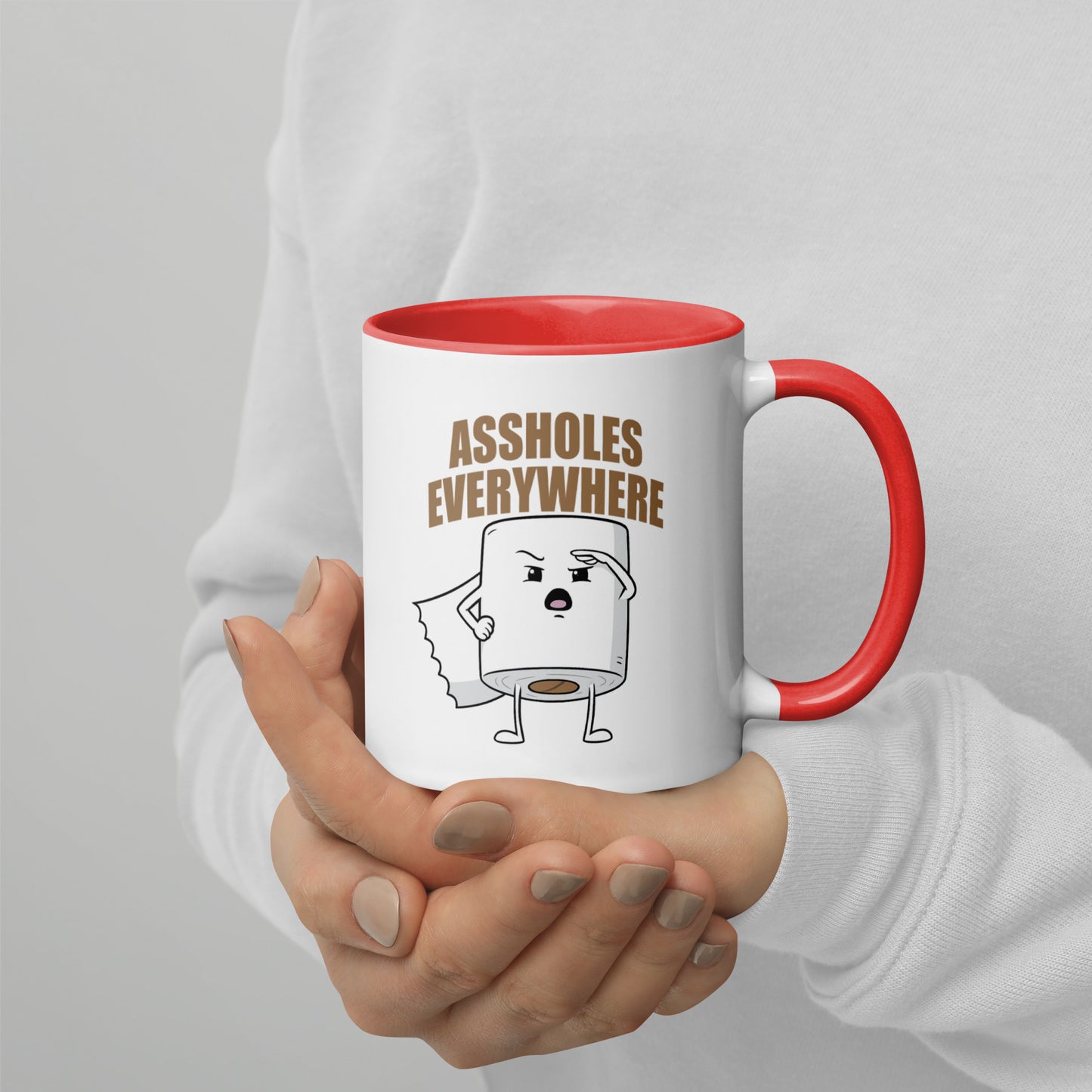 Assholes Everywhere - Tasse mit farbiger Innenseite
