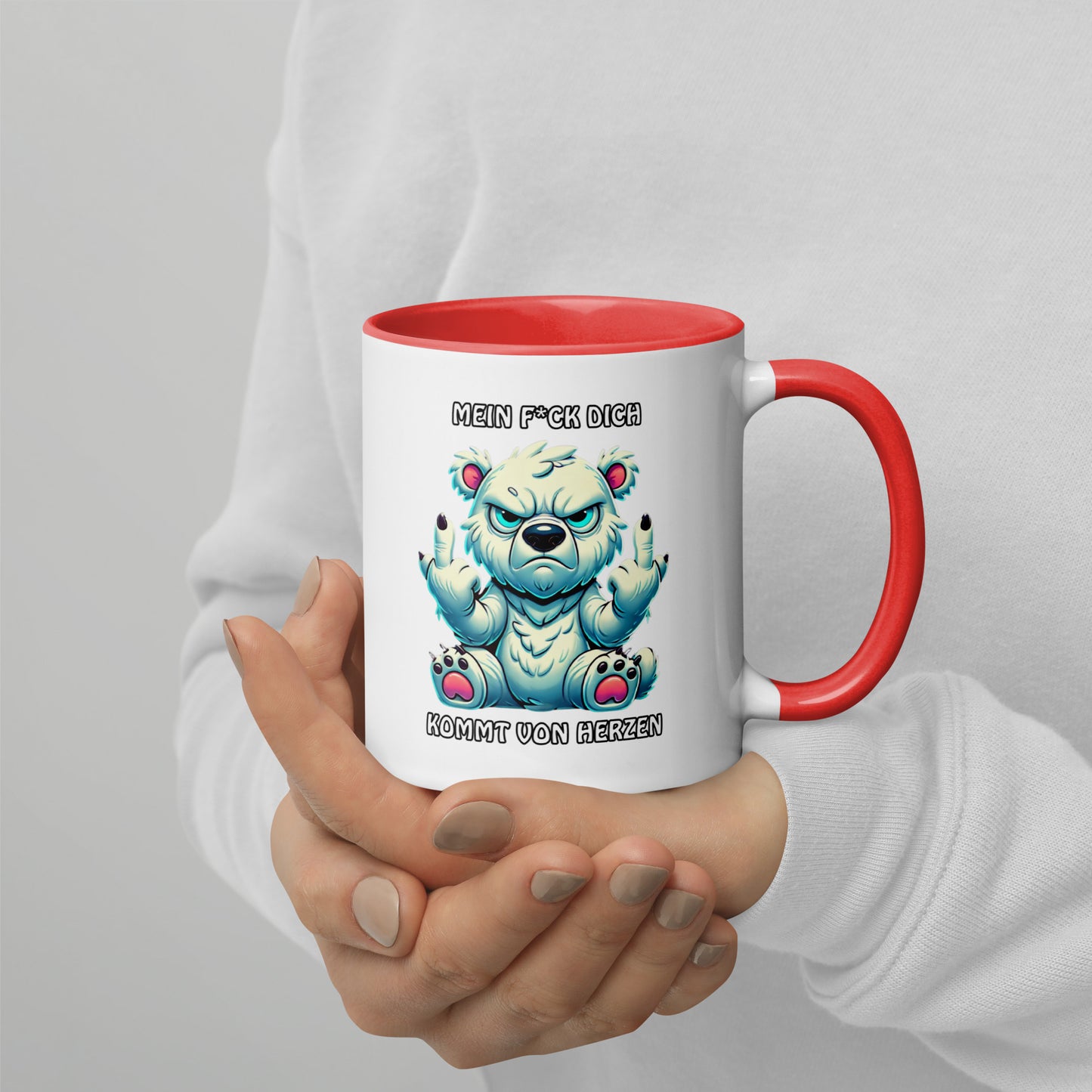 Brummo – Mein F*ck Dich kommt von Herzen - Tasse mit farbiger Innenseite