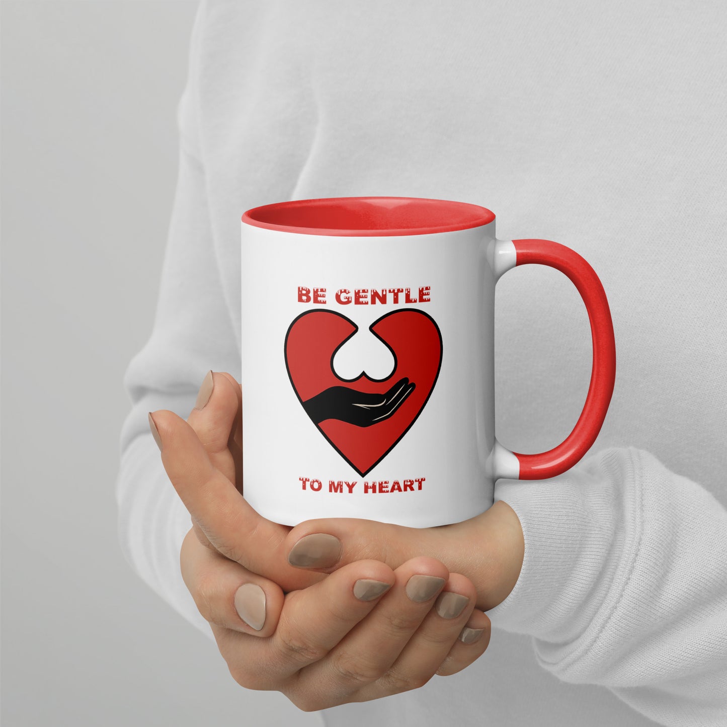 Be gentle - Tasse mit farbiger Innenseite