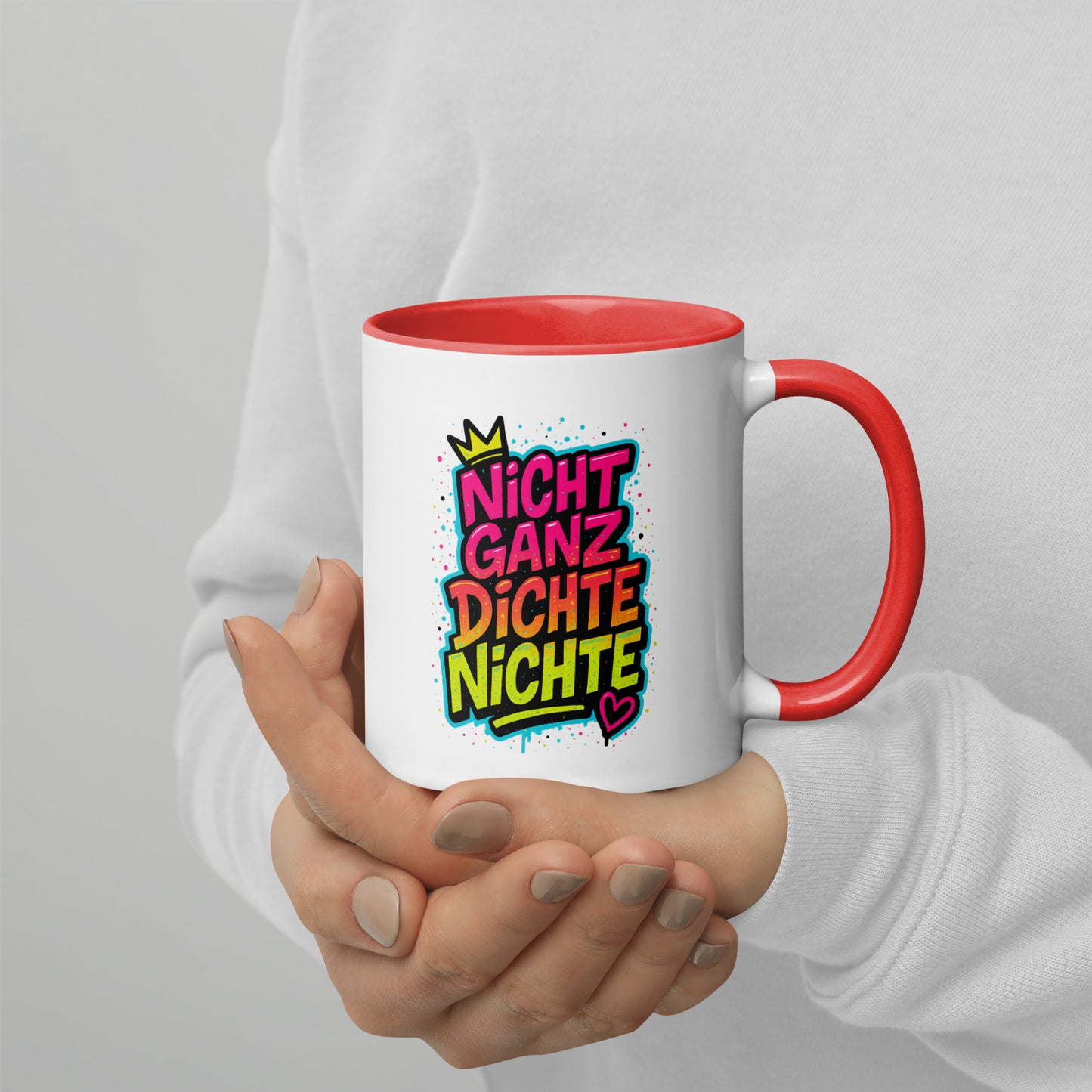 Nicht ganz dichte Nichte - Tasse mit farbiger Innenseite