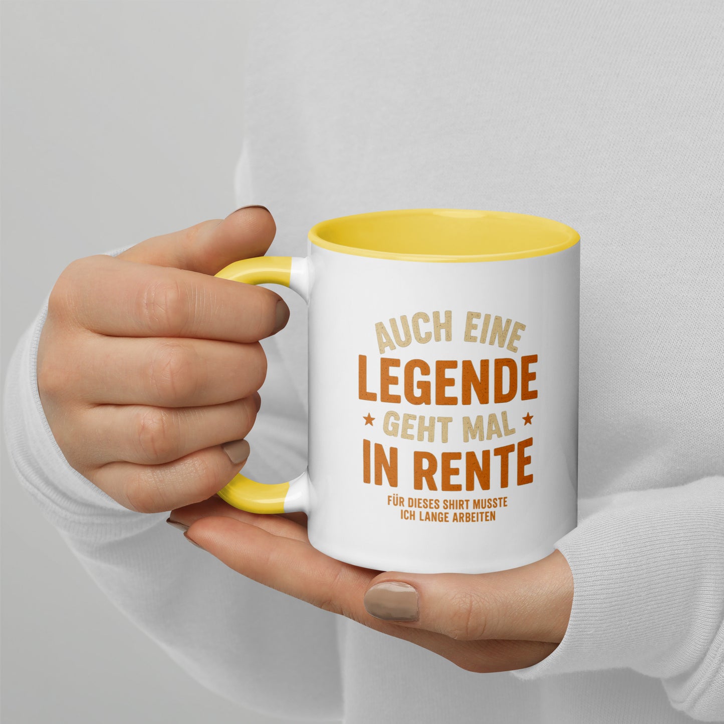 Auch eine Legende geht mal in Rente - Tasse mit farbiger Innenseite