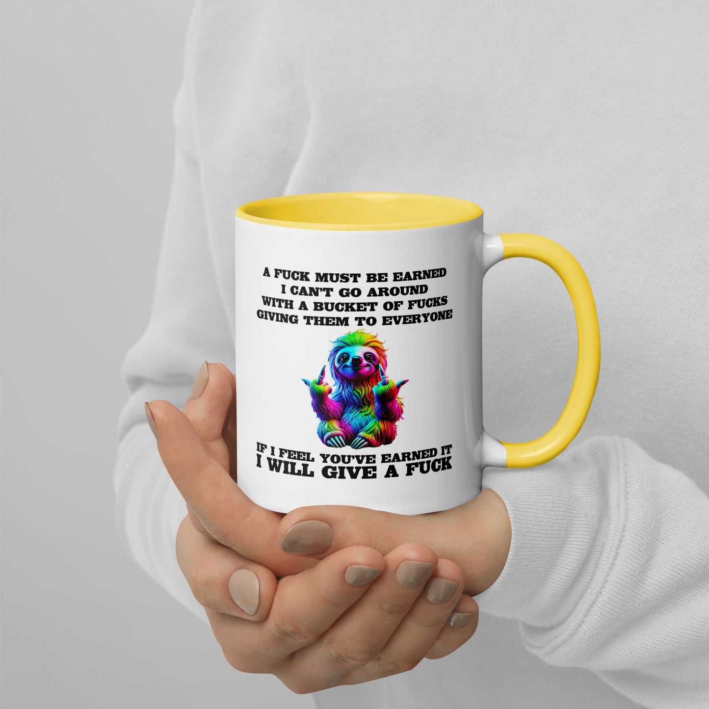 Earned My F*ck - Tasse mit farbiger Innenseite
