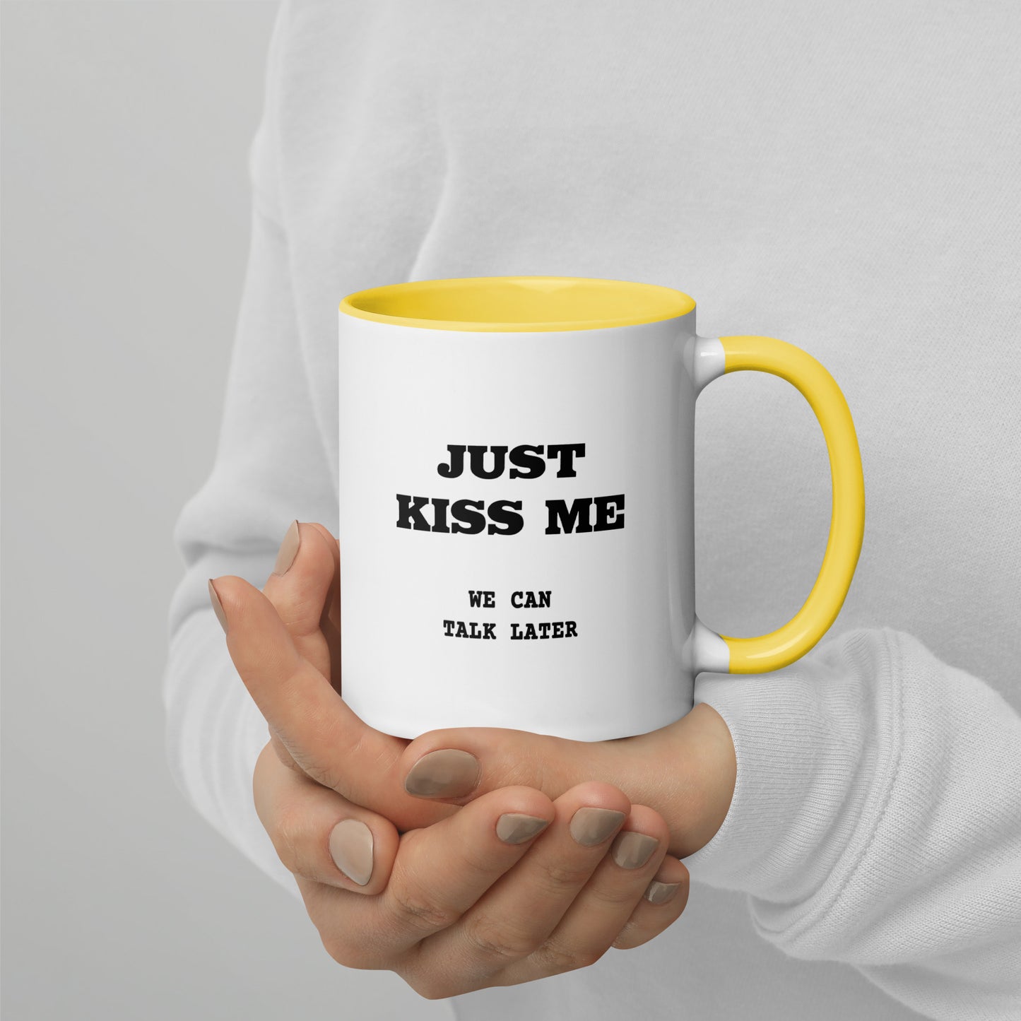Just Kiss Me - Tasse mit farbiger Innenseite