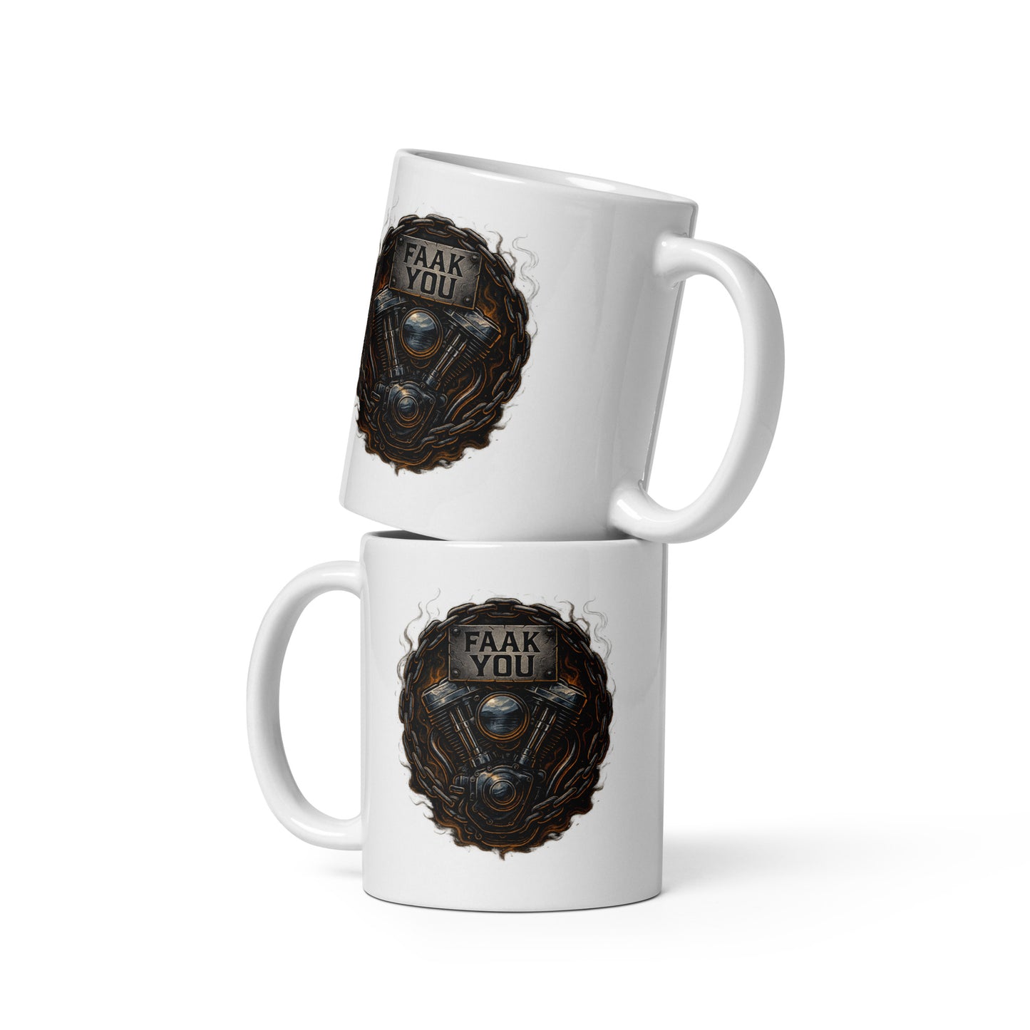 FAAK YOU – V-Twin Statement - Weiße, glänzende Tasse