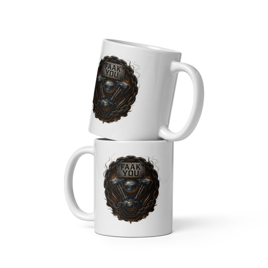 FAAK YOU – V-Twin Statement - Weiße, glänzende Tasse