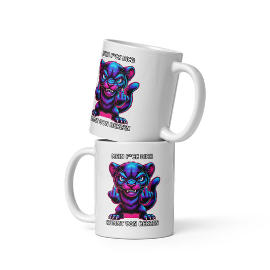 Furia – Mein F*ck Dich kommt von Herzen - Weiße, glänzende Tasse