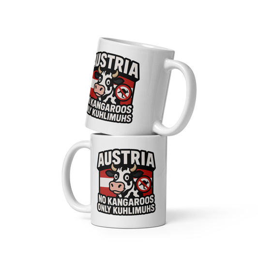 Austria – No Kangaroos, only Kuhlimuhs – FunStuff Tasse