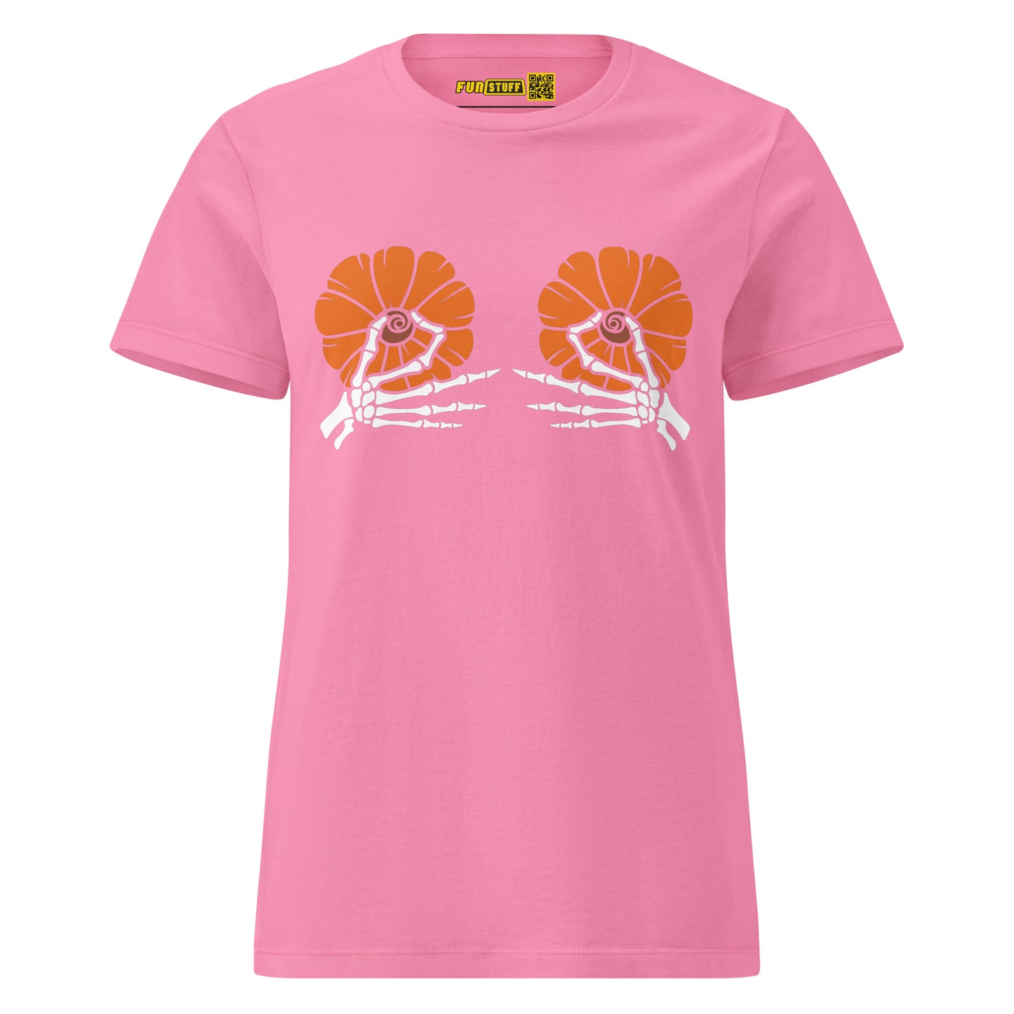 Pumpkin Boobs 2.0 – Halloween Ladies T-Shirt mit Skelett-Händen